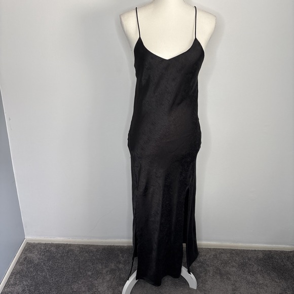 Adika Dresses & Skirts - Adika Womens Satin Maxi‎ Slip Dress Small Black Dark Fairy Whimsigoth Witchy